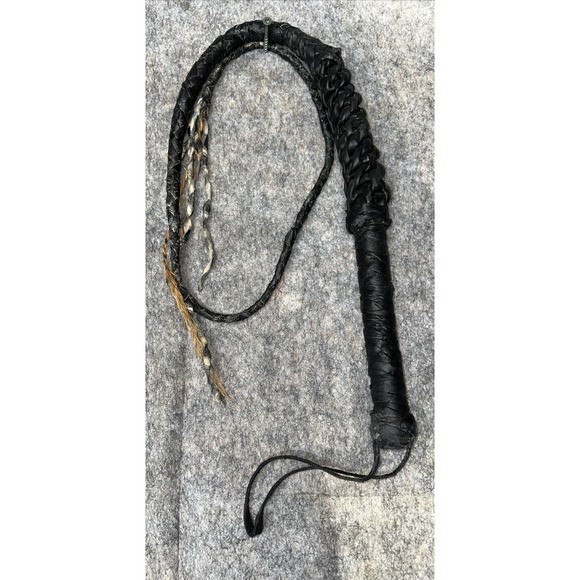 Braided Black‎ Leather Bull Whip -READ (53) - Picture 6 of 6